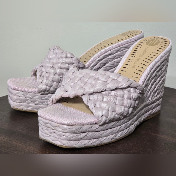 Antonio Melani Braided Raffia Wedge Sandal Women's Size 6.5M - Picture 4 of 11